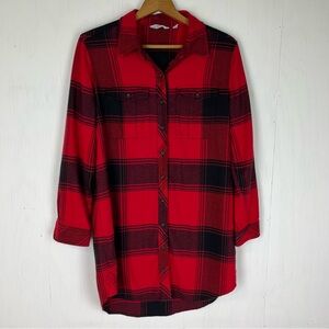 Athleta Trail to Town Plaid Flannel Shirt Dress